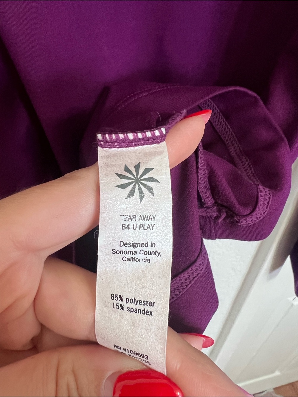 Athleta Purple Plum Mock Neck Long Sleeve Performance Top - Picture 5 of 5